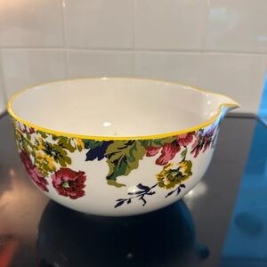 Joules Floral Mixing Bowl with Yellow Rim